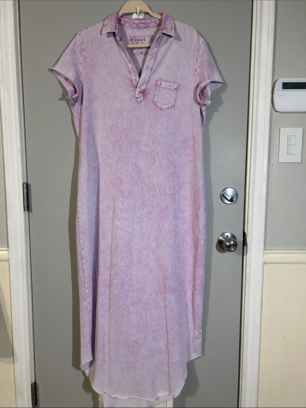 Frank & Eileen Dylan Polo Maxi Dress Pink And White Size Large